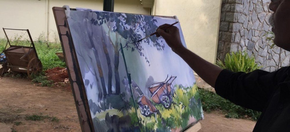 Hues of Watercolor 2nd edition. A structured watercolor workshop was conducted in Bangalore at Venkatappa Art Gallery