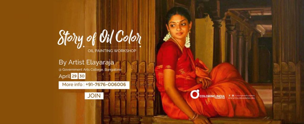 Oil Painting Workshops by S.Elayaraja - Coloring India Foundation
