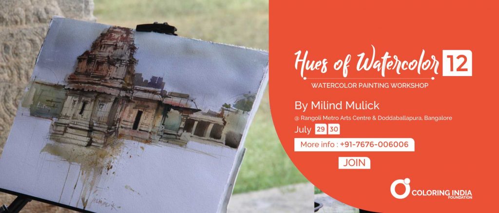 Watercolour painting workshop with Milind Mulick | Bangalore | Coloring India Foundation